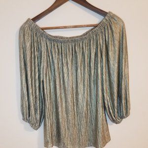 White House Black Market Silver Blouse